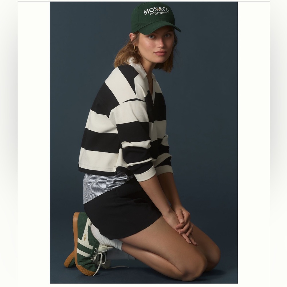 Anthropologie DOLAN Twofer Rugby Pullover, size Medium Petite